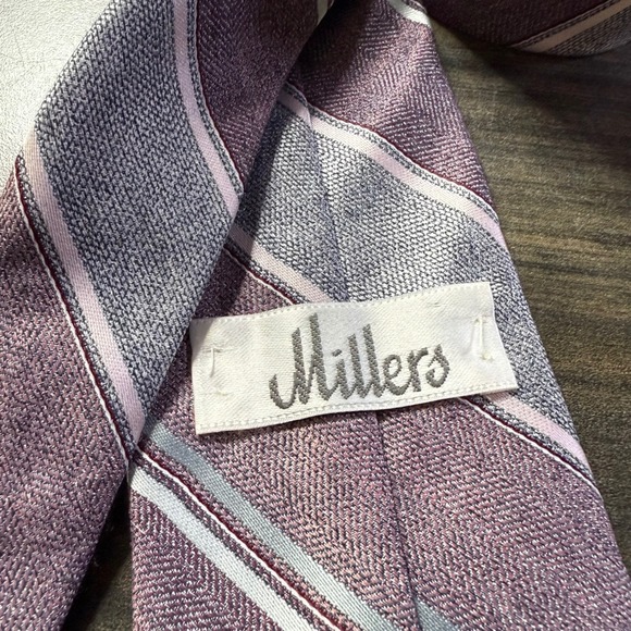 Vintage Millers‎ Striped Necktie Silk Blend Business Casual Professional - Picture 3 of 4